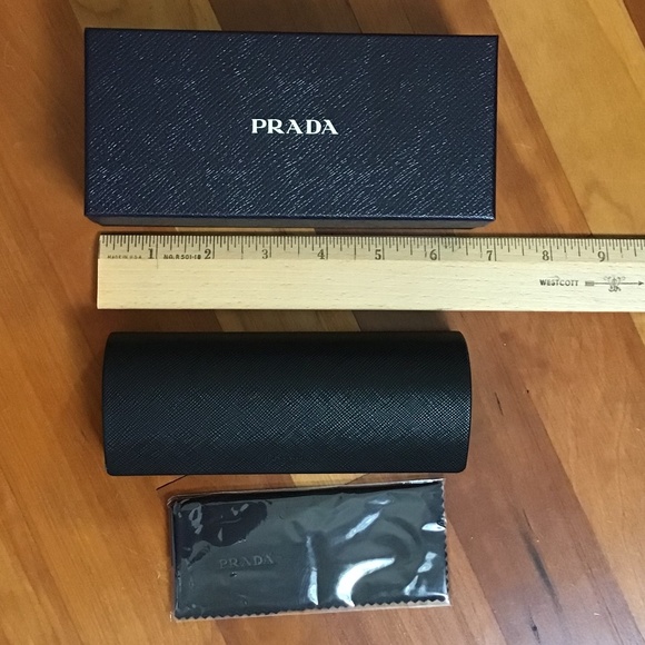 Prada Glasses Case & Box and Eyeglass Cleaning Cloth New Unused - Picture 7 of 10